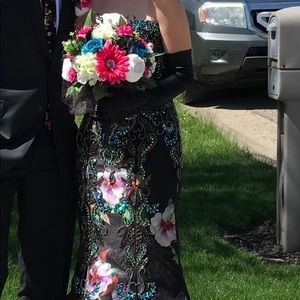 Ellie Wilde Mom Cheri Floral Strapless Size 0